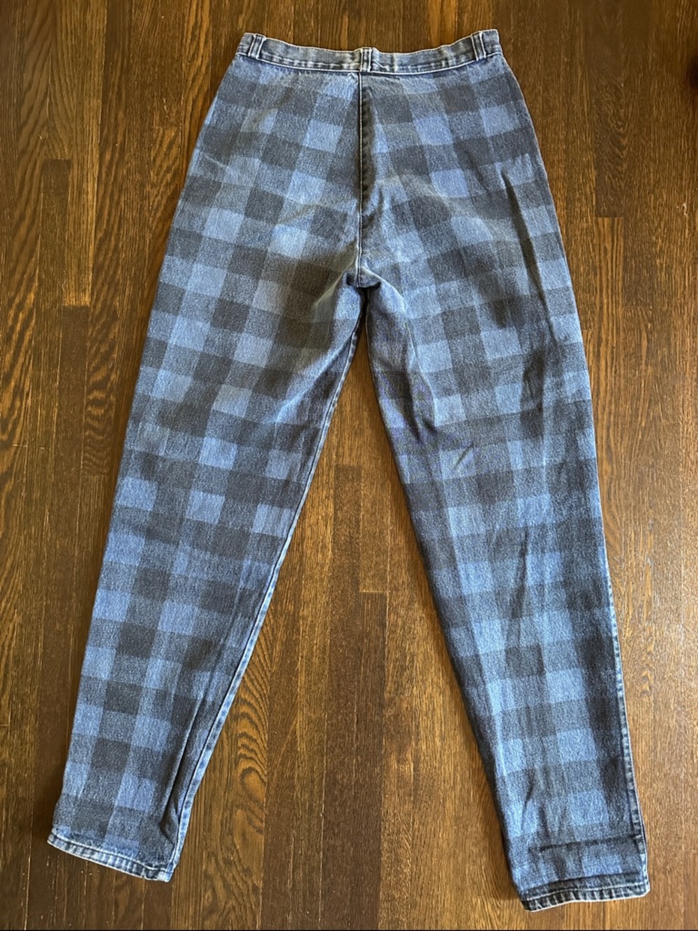 Vintage Women's High-Rise Blue Plaid Jeans Waist 29” - Picture 6 of 7